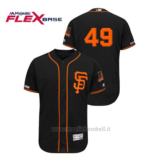 Maglia Baseball Uomo San Francisco Giants Sam Dyson 150th Aniversario Patch Autentico Flex Base Nero